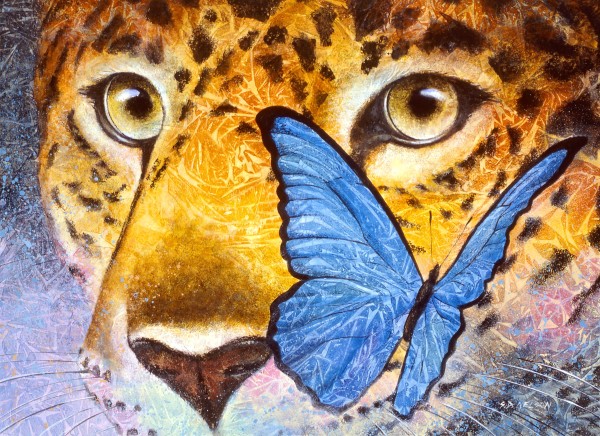 jaguar-and-blue-morpho